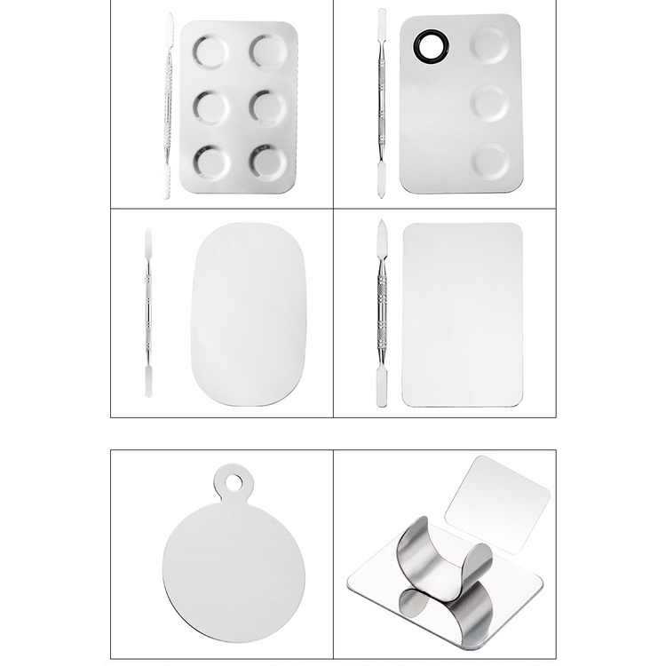 Bảng trộn màu sơn móng tay LUSLUKING bằng thép không gỉ tiện dụng