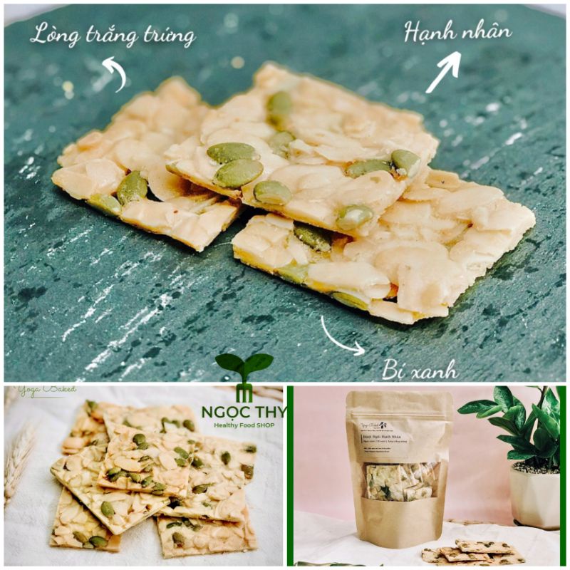 Bánh ngói hạnh nhân ăn vặt eatclean healthy Yoga Baked 100gr-200gr
