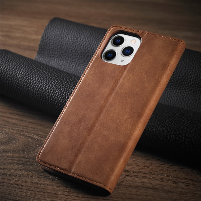 Bao Da Điện Thoại Nắp Lật Nam Châm Kiêm Ví Đựng Thẻ Chất Lượng Cao Thích Hợp Cho Iphone 14 13 12 Mini 11 Pro Xs Max