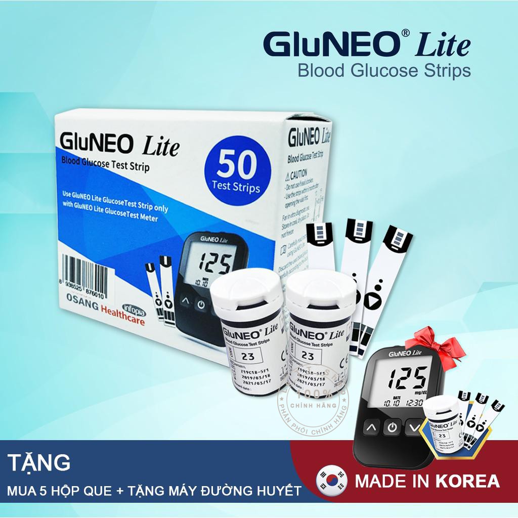 Que Thử Đường Huyết GluNeo Lite Hộp 50 Test