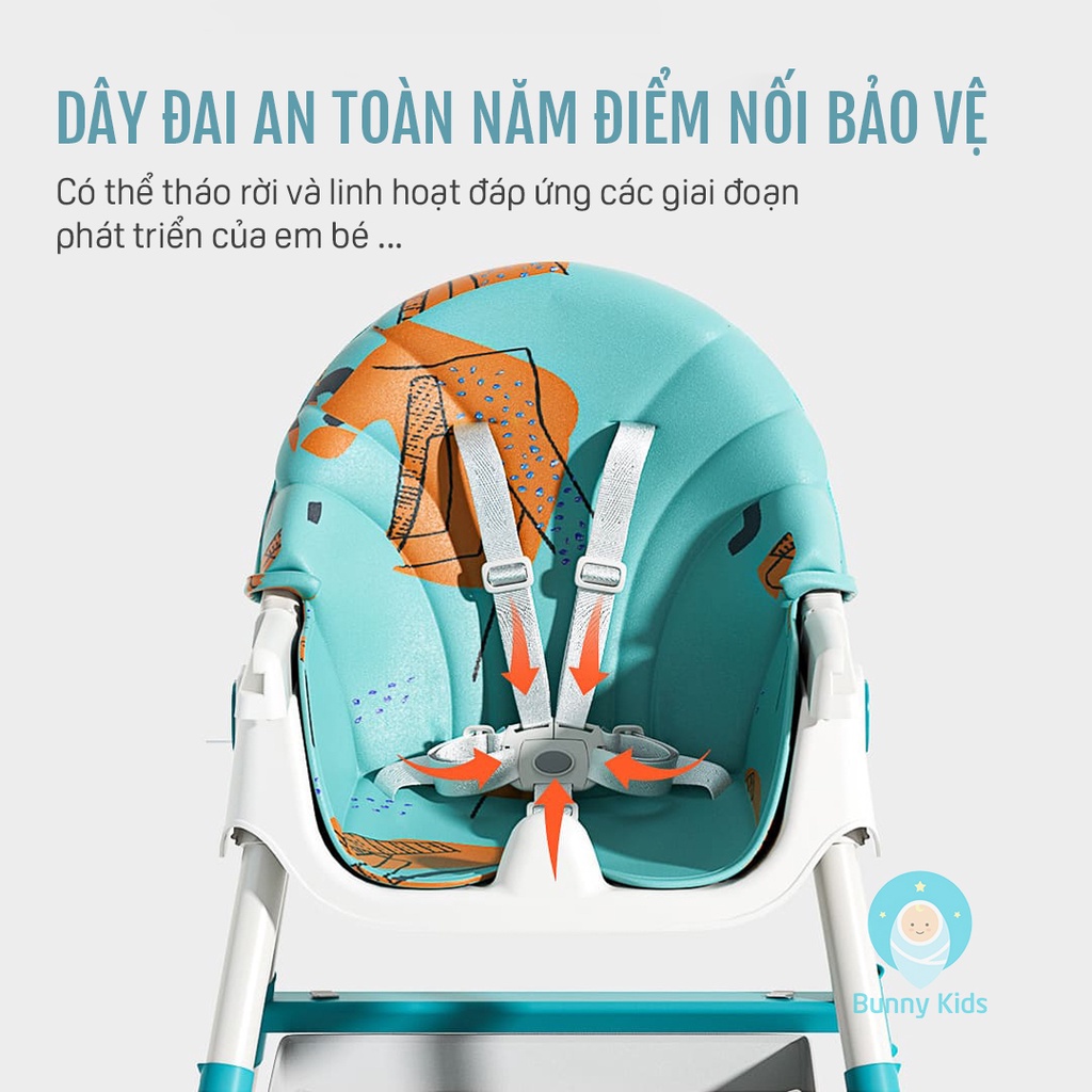 Ghế Ăn Dặm BellyBaby Có Bánh Xe, Gấp Gọn Siêu Tiện Lợi - Nhập Khẩu Chính Hãng Dành Cho Bé - BellyBaby