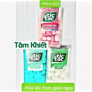 (3 vị) kẹo the tic tac bạc hà dâu thông cổ mát họng, 14.5 gr hũ, 3 vị ,ấn độ.4.2022