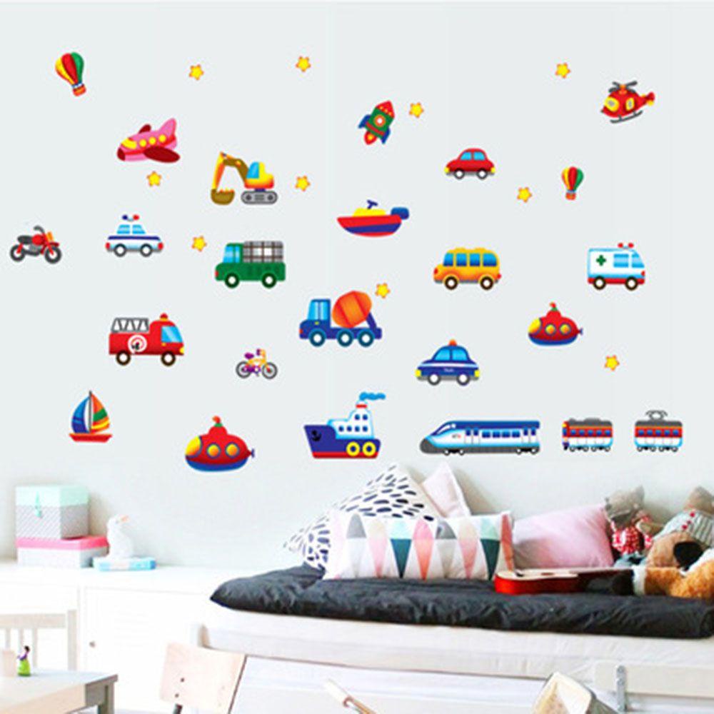 Sticker Dán Tường Tự Dính Họa Tiết Hoạt Hình Trang Trí Phòng Ngủ Cho Bé Trai