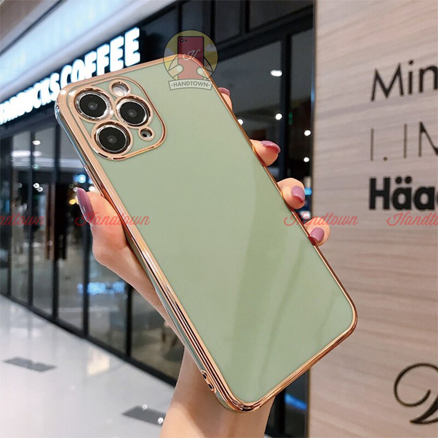 Ốp lưng silicon viền màu Vuông Cạnh độ lên iPhone 12 Cho iPhone 7 8 6 6s Plus Xs Max 11 11 Pro SE 2 2020 12 Mini Pro Max