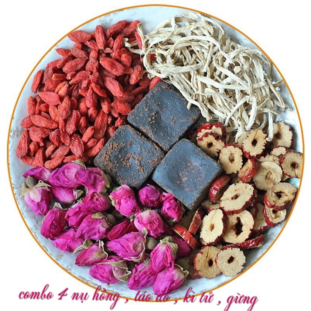 đường nâu đẹp da giảm mụn 4 gừng+táo đỏ +hồng nụ + kì tử trathaomocsi 1 viên dùng thử
