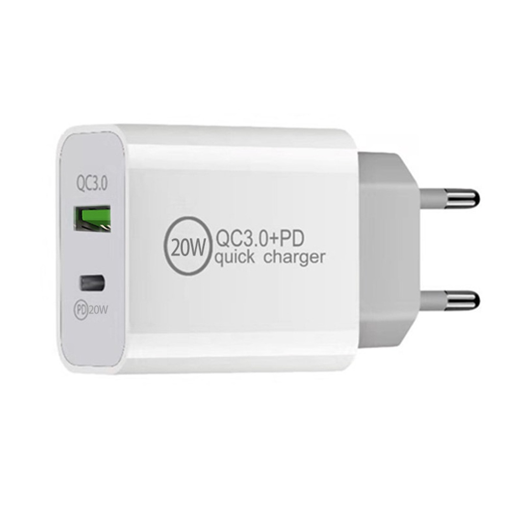 Cốc Sạc Điện Thoại Nhanh Hai Cổng Us / Eu / Uk / Au Pd 20w Qc3.0