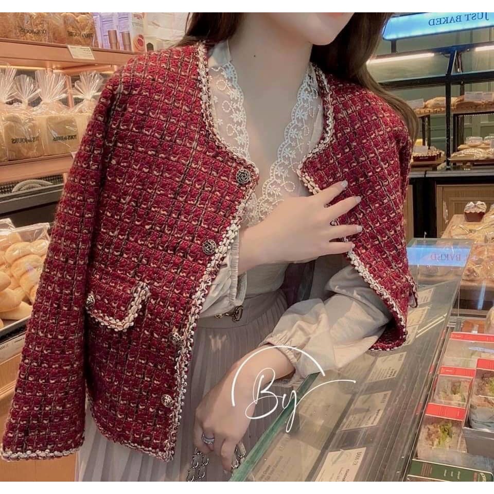 ÁO DẠ ĐỎ VIỀN NHŨ CỰC SANG