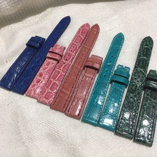 Dây đồng hồ da cá sấu nhập thái size 14mm ( mặt trong da bò )