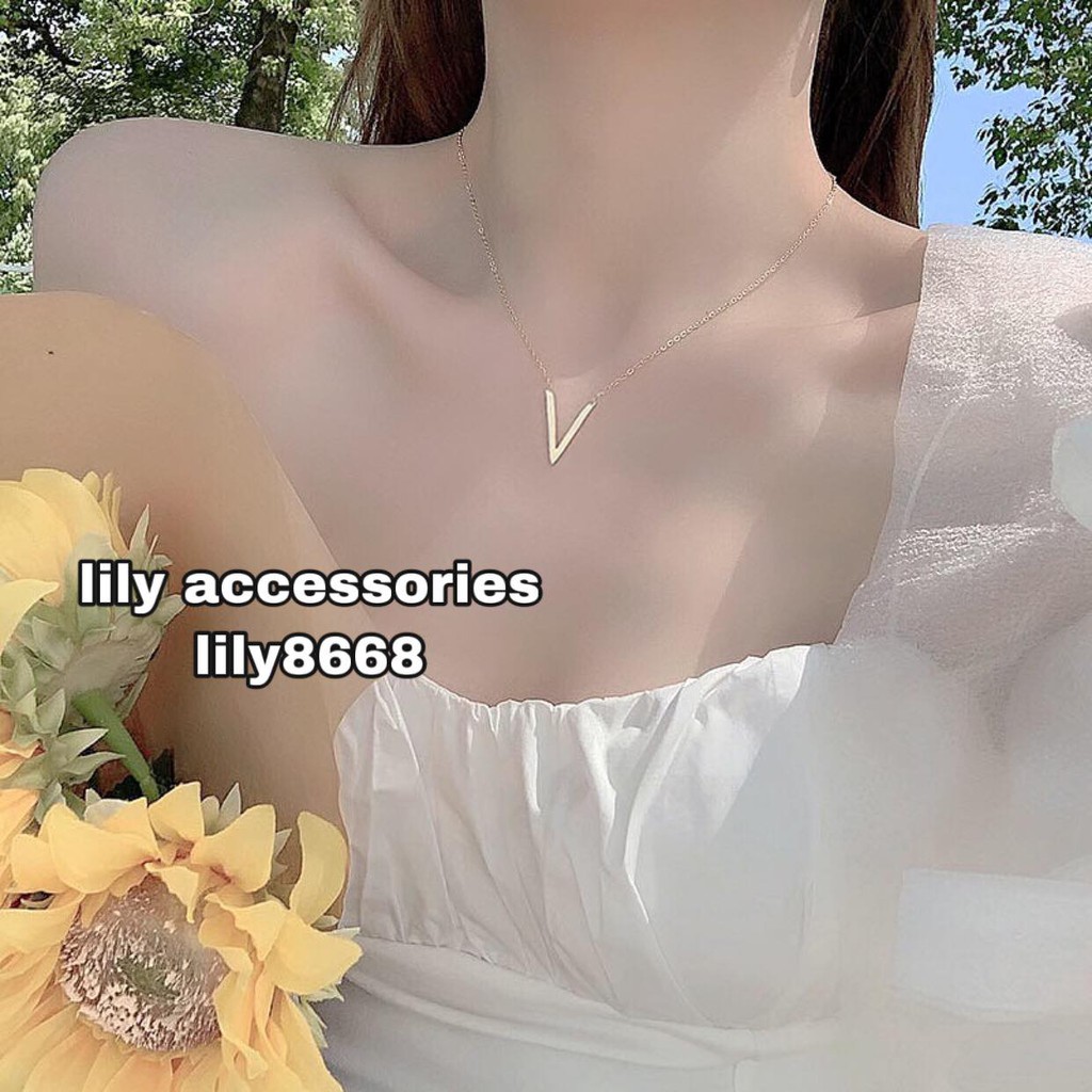 Chain Necklace dây chuyền vòng cổ titan chữ V không gỉ không đen siêu bền cho nam và nữ unisex BTS