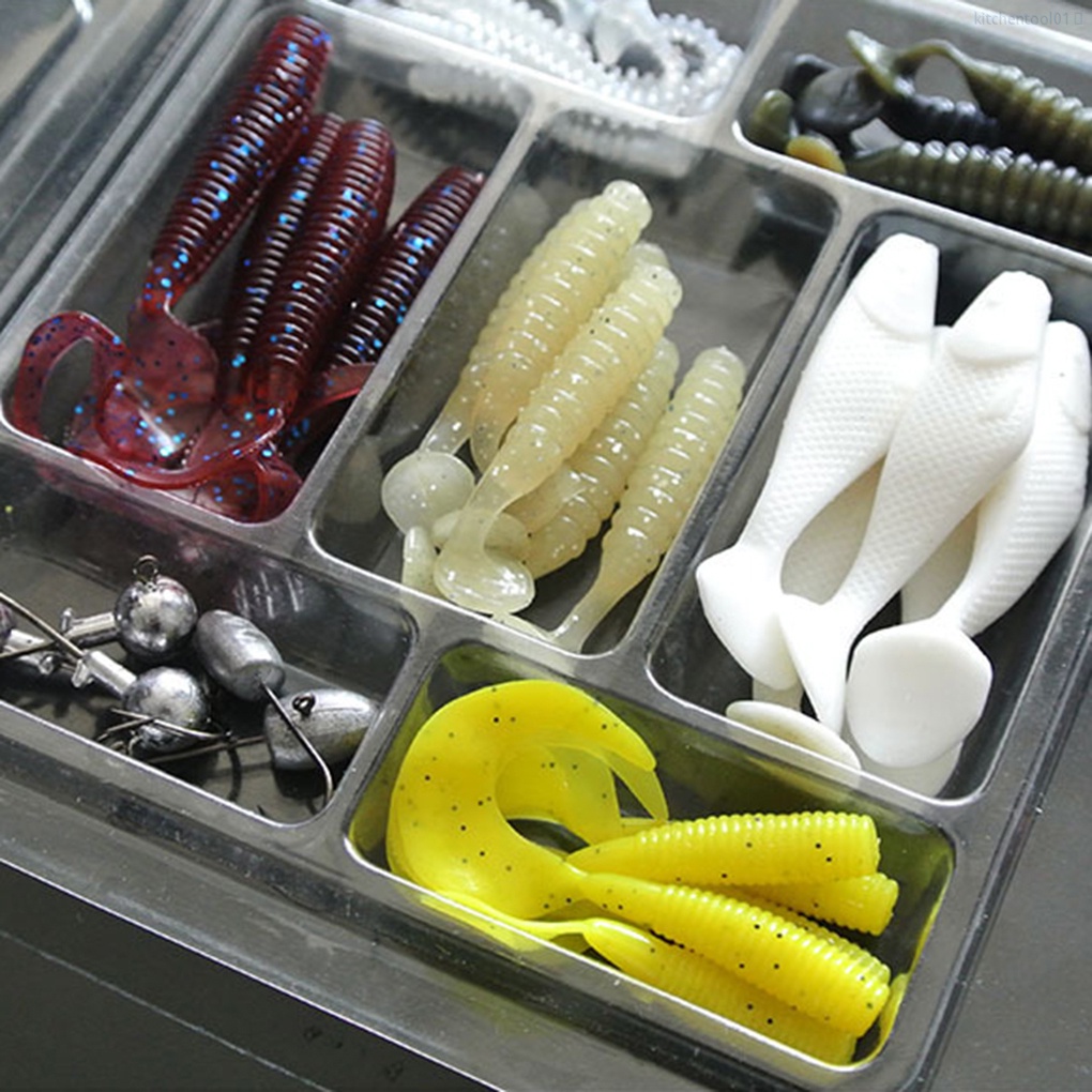 Bộ Mồi Câu Cá Giả Bằng Cao Su Kèm Lưỡi Câu Sống Động Dùng Để Câu Cá