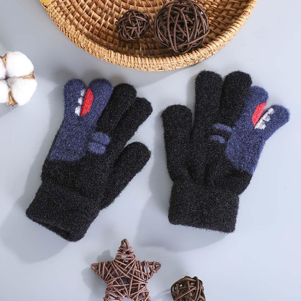 Găng Tay Lông Cừu Co Giãn Chống Lạnh Mùa Đông Dễ Thương Cho Bé ​Găng Tay Dày Hở Ngón Toàn Ngón Cho Bé