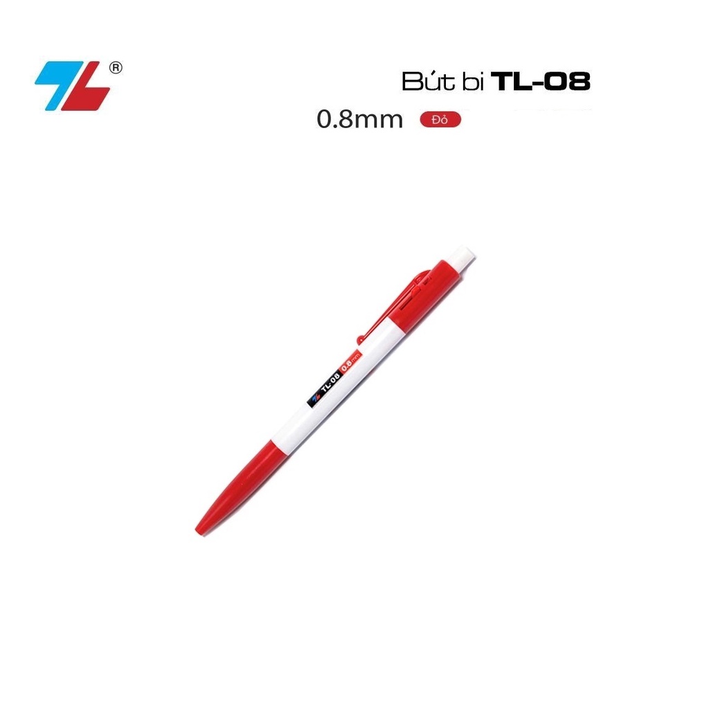 Bút Bi 0.8 mm Thiên Long TL-08 - Mực Đỏ