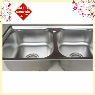 CHẬU RỬA BÁT 2 HỐ INOX CAO CẤP KICKS THƯỚC 78*43 + VÒI RỬA CHÉN INOX 304