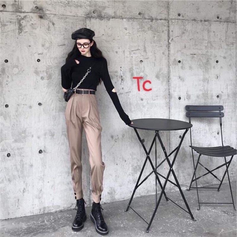quần jogger kaki cúc chân Tc