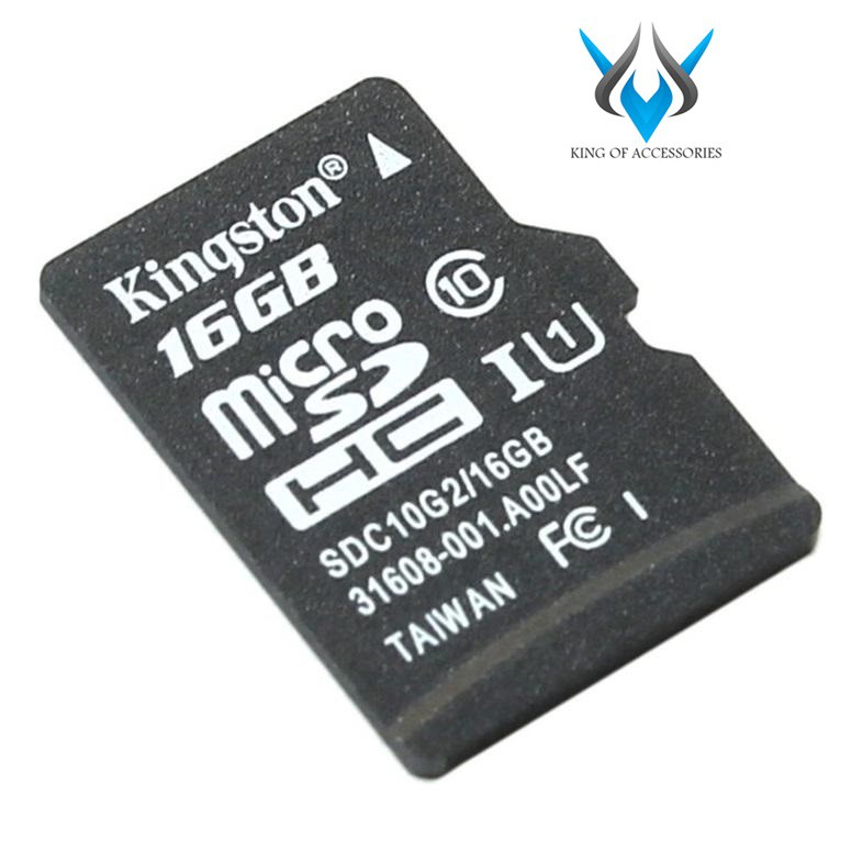 Thẻ nhớ microSDHC Kingston 16GB Class 10 U1 80Mb/s không box (Đen) + Kèm hộp thẻ