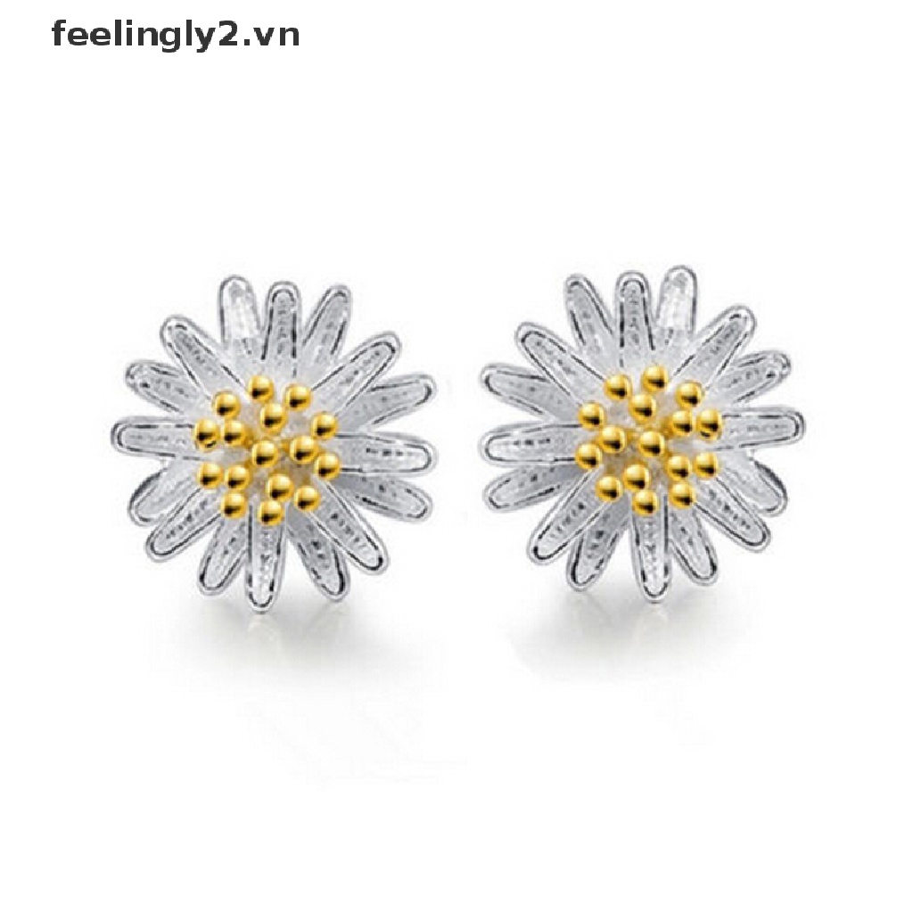 Bông Tai Mạ Bạc 925 Hình Hoa Cúc Thời Trang