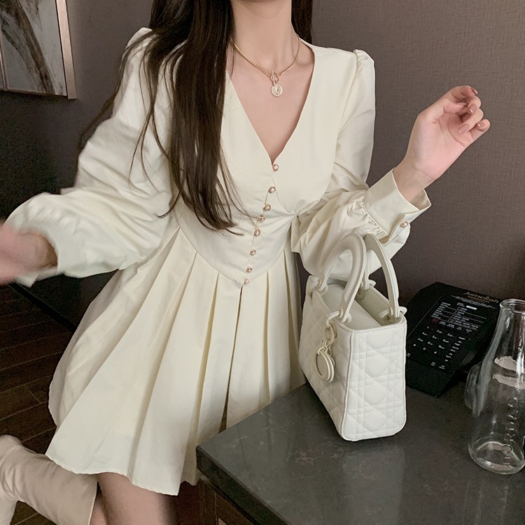 Đầm nữ dáng xòe mini tay dài Emilyshop