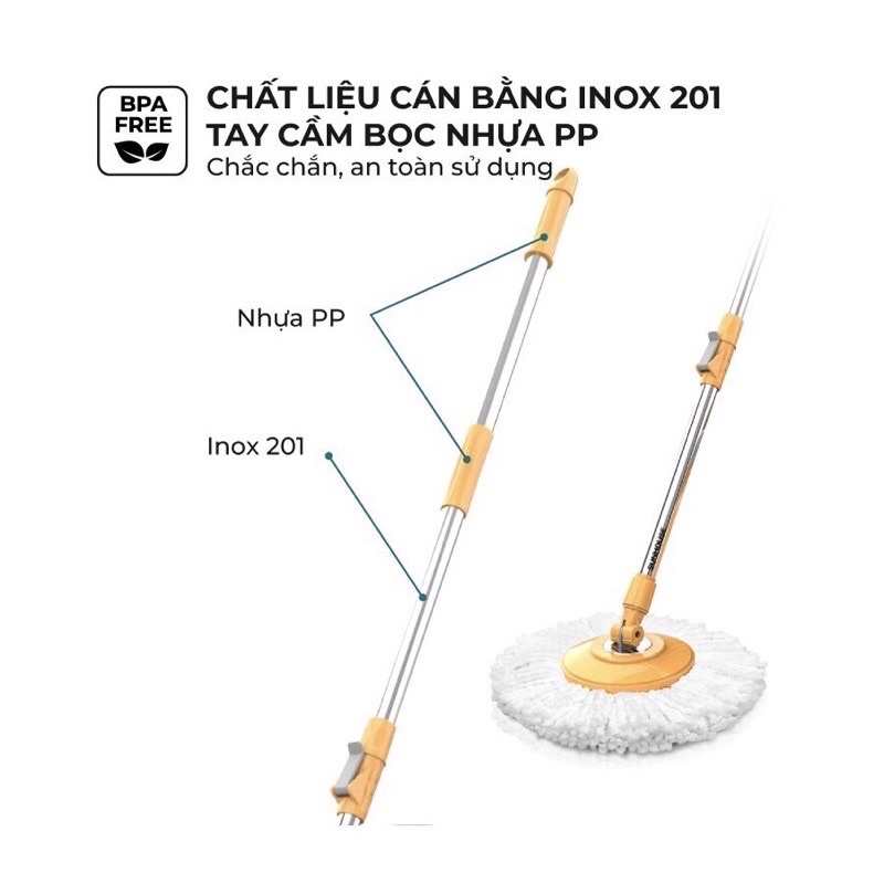 Cây Lau Nhà Xoay 360 Độ SUNHOUSE KS-MO350I