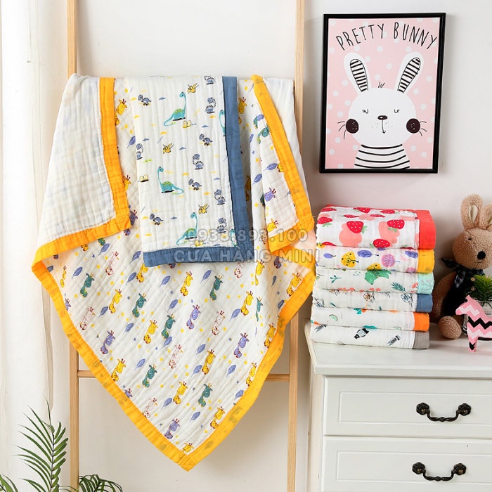 Khăn Xô Tắm 6 Lớp Sợi Tre Cho Bé
