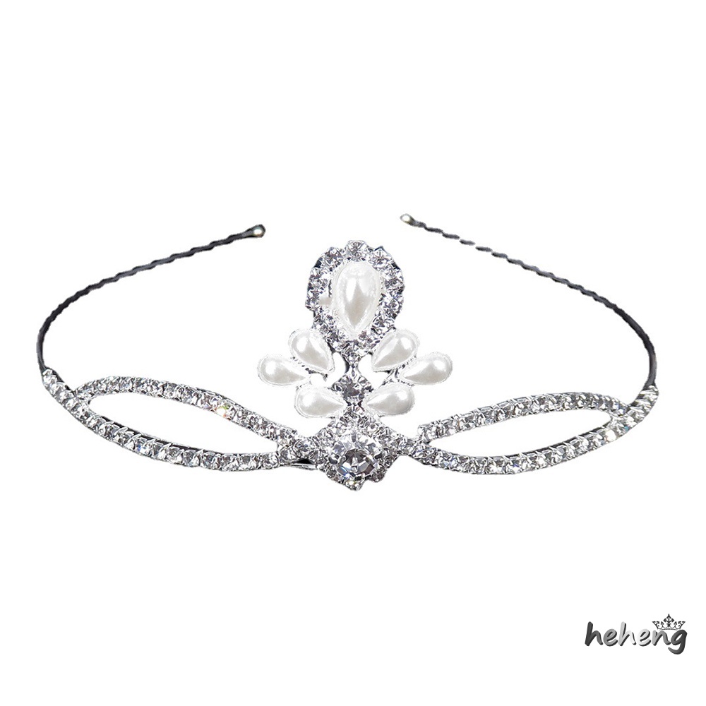 Băng Đô Cài Tóc Hình Vương Miện Đính Ngọc Trai Không Gây Dị Ứng Chống Trượt Thời Trang Cho Phù Dâu