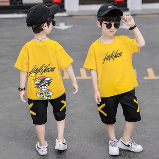 Quần áo trẻ em BABEKIDS, bộ đồ cotton bé trai Songoku, trẻ con 13kg tới 50kg