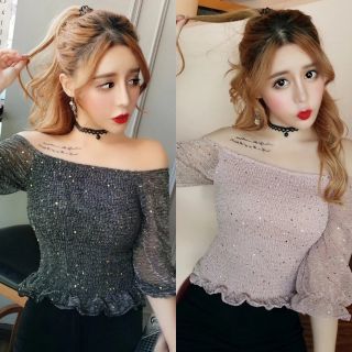 Áo nhũ trễ vai