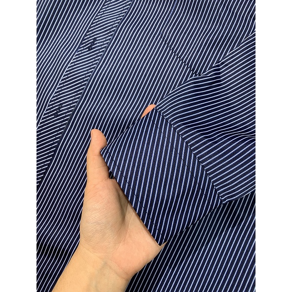 [HÀNG VIỆT NAM] Áo Sơ Mi Nam Công Sở Thương Hiệu Anton Dài Tay Vải Cotton Kẻ Sọc Dọc Màu Xanh Tím Than - 303 | BigBuy360 - bigbuy360.vn