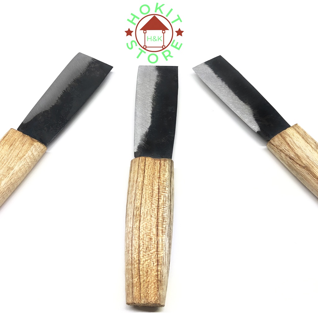 Combo 3 dao bổ cau cán gỗ Đa Sỹ dài 17,5 cm - Dùng bổ cau, hoa quả, nhỏ gọn, bền đẹp, tiện lợi Giá sỉ