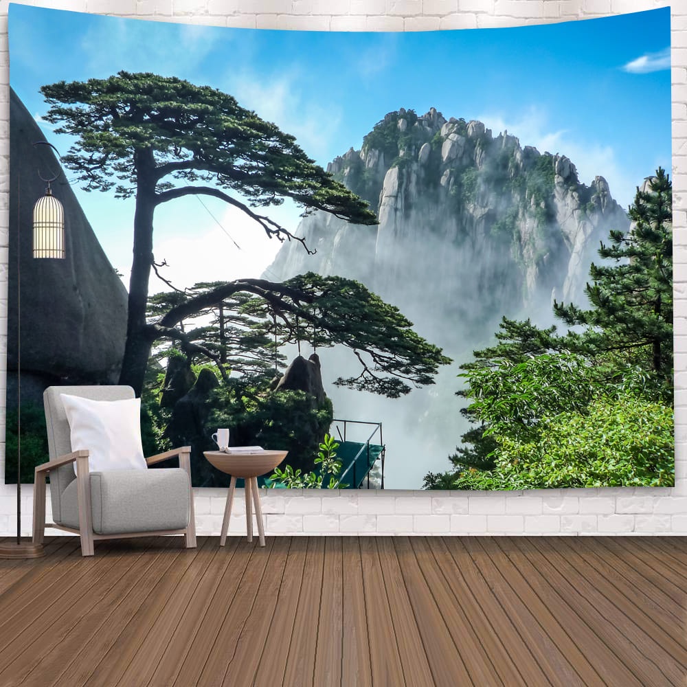 Prairie Mountains Hồ Alpine Chảy Nước Phong Cảnh Tấm Thảm Trang Trí Bố Trí Châu Âu Mỹ Bắc Âu Phong Cách ins Phòng Vải Treo Tường Chụp Trực Tiếp Vải Nền Đầu Giường Vải Treo Tường Lễ Hội Tranh Trang Trí Tường