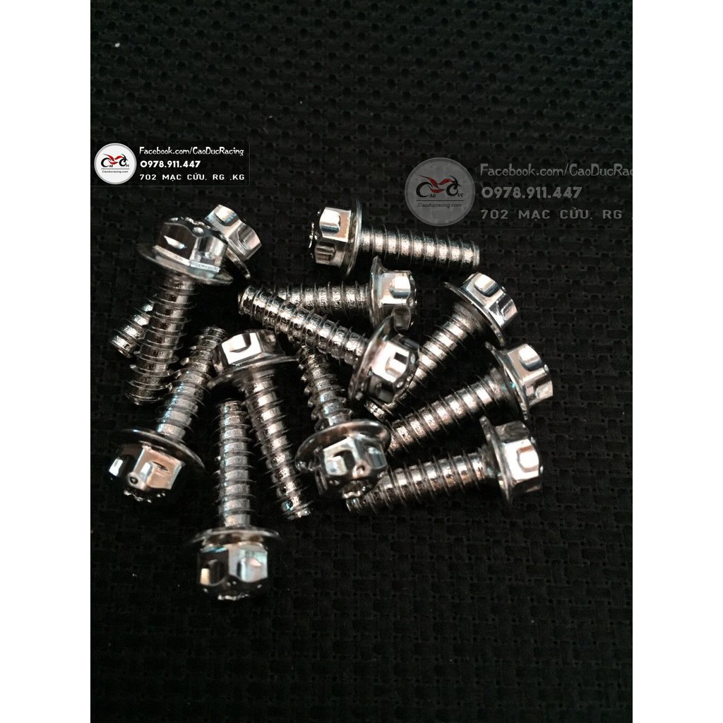 ốc ren cưa salaya màu trắng