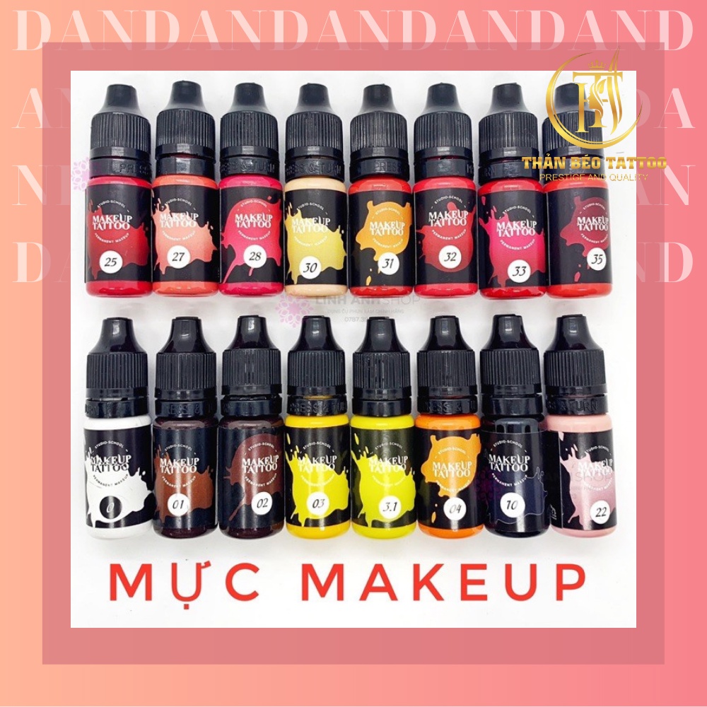 [Chính hãng] mực makeup đủ màu, mực hữu cơ bám nhanh, màu lên đẹp chuyên dùng trong phun xăm thẩm mỹ