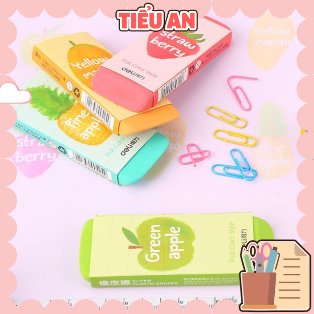 Gôm Trái Cây Khủng Lồ - Hiệu Deli - 4 màu nổi bật - Cầm chắc tay