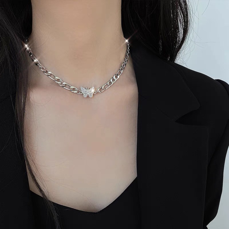 Vòng cổ nữ Choker xích Butterfly hàng Quảng Châu chất đẹp