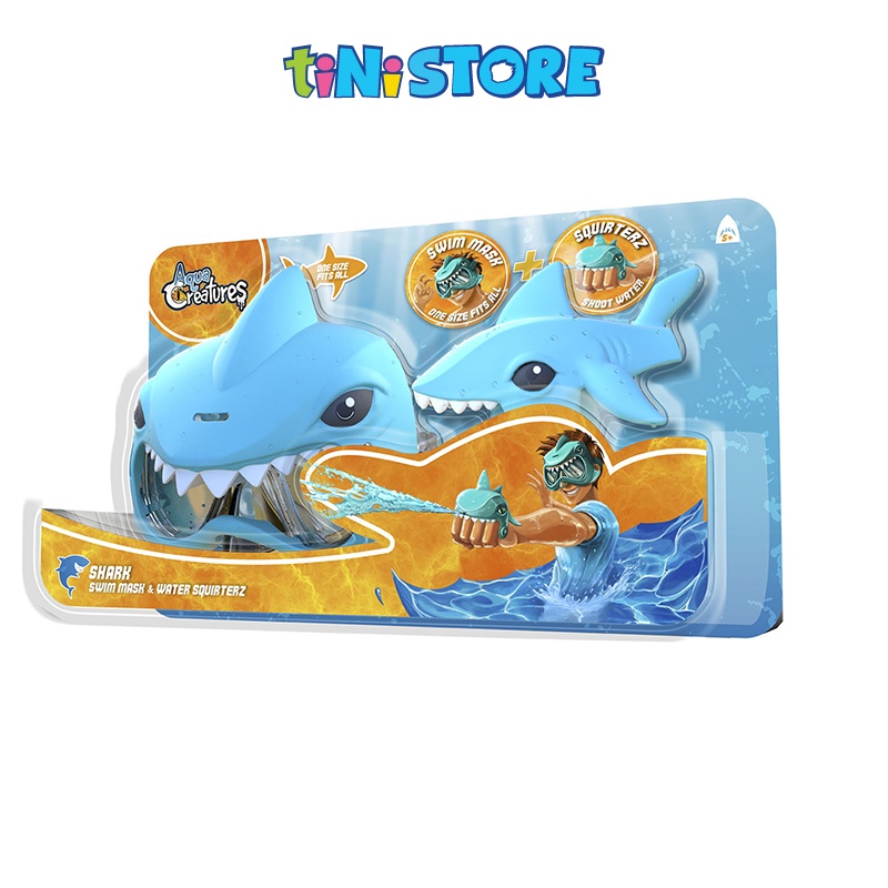 Bộ đồ chơi phun nước kèm mặt nạ bơi AQUA CREATURES hình cá mập xanh MKWWB900SK