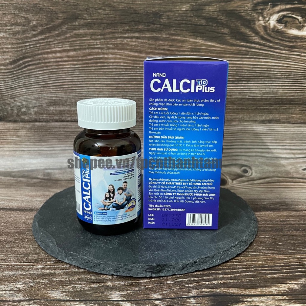 Viên uống bổ sung canxi CALCI PLUS giúp răng chắc khoẻ, hỗ trợ phát triển chiều cao, giảm nguy cơ loãng xương – Hộp 30 v