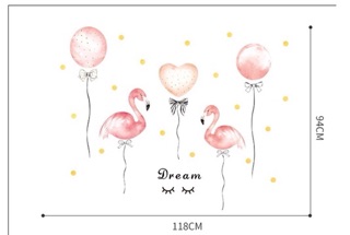 Decal trà sữa Hạc bong bóng cute