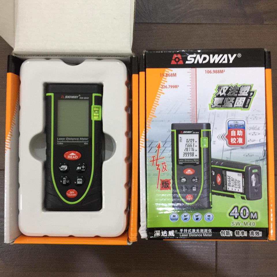 (Free Ship 99k) Thước đo khoảng cách bằng tia laser SNDWAY SW-M80 phạm vi đo 80m