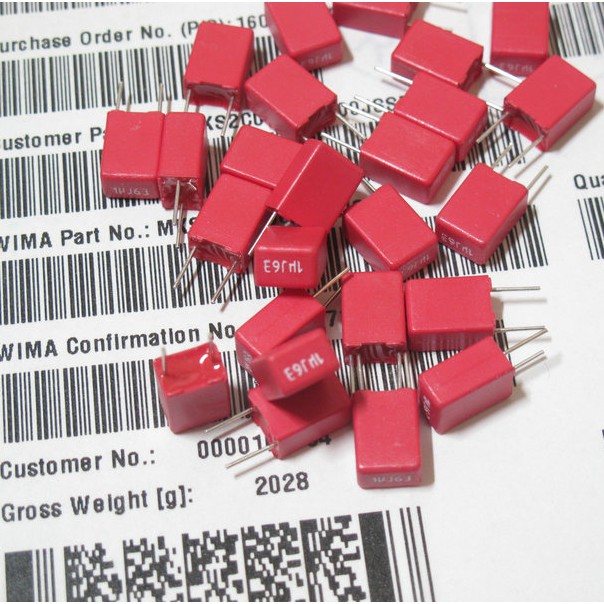 F05 Tụ điện màu đỏ MKS2 1UF 63V 105J (01 con)