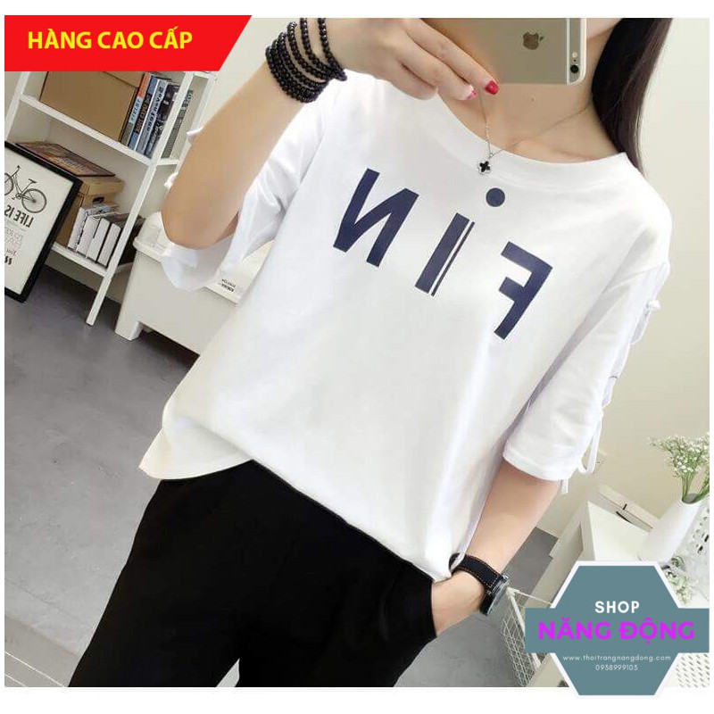 Áo Phông Nữ Đẹp 🔺FREESHIP🔺 Áo thun nữ tay ngắn chất đẹp, thun cotton, mịn, mát, sành điệu in chữ FIN Mã: M22 | BigBuy360 - bigbuy360.vn