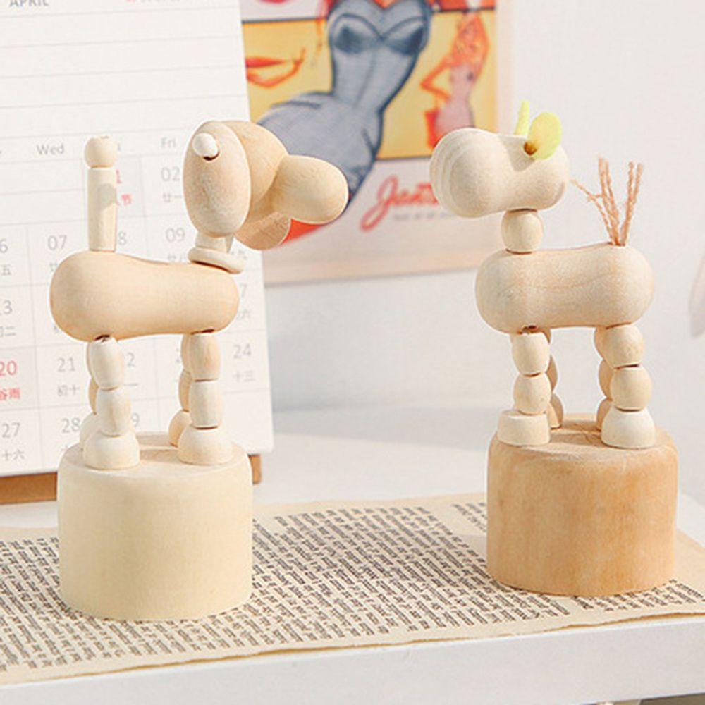 Mô Hình Chú Chó Hoạt Hình Bằng Gỗ Trang Trí Bàn Làm Việc