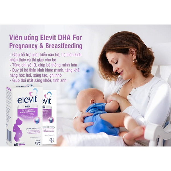 [Hàng Chuẩn ÚC] Elevit DHA For Pregnancy and Breastfeeding - Viên uống bổ sung DHA cho mẹ bầu 60 viên