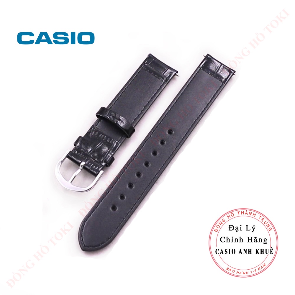 Dây da đồng hồ casio MTP-V002L chính hãng da đen cỡ 18mm