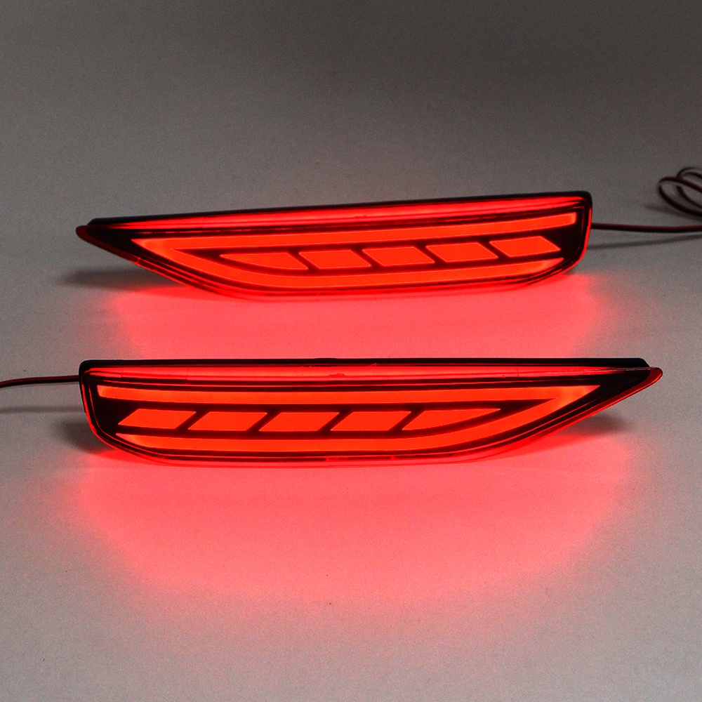 For Mitsubishi Xpander 2017-2019 LED Reflector Rear Bumper Tail Light Driving Tail Lamp w/ Stop Brake Signal Red Lens #B