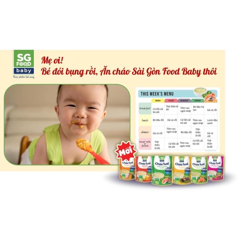 Cháo tươi Baby SG Food vị lươn đậu xanh 240g (cho bé từ 10 tháng)