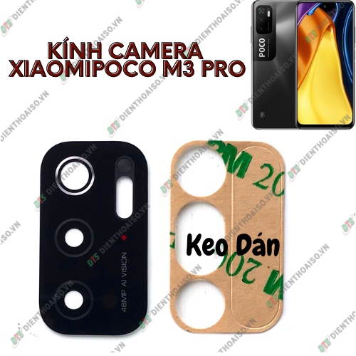 Kính camera xiaomi poco m3 pro kèm keo dán