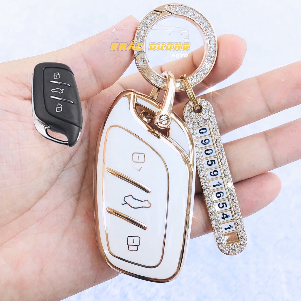 Ốp chìa khoá MG 5 - MG ZS - MG HS TPU đính đá nhân tạo sang trọng