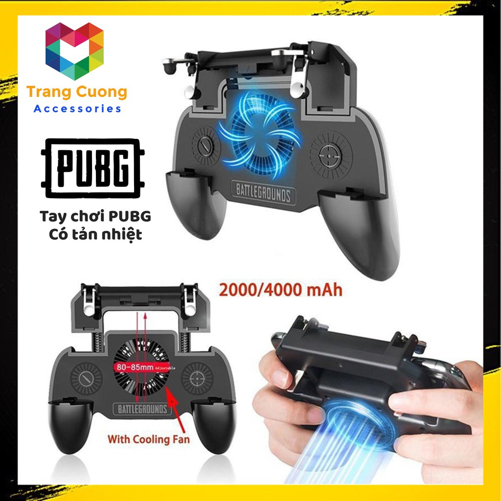 [FREESHIP] Tay cầm chơi game tản nhiệt - nút PUBG + PIn dự phòng - PUBG, ROS, FF siêu hot 2020