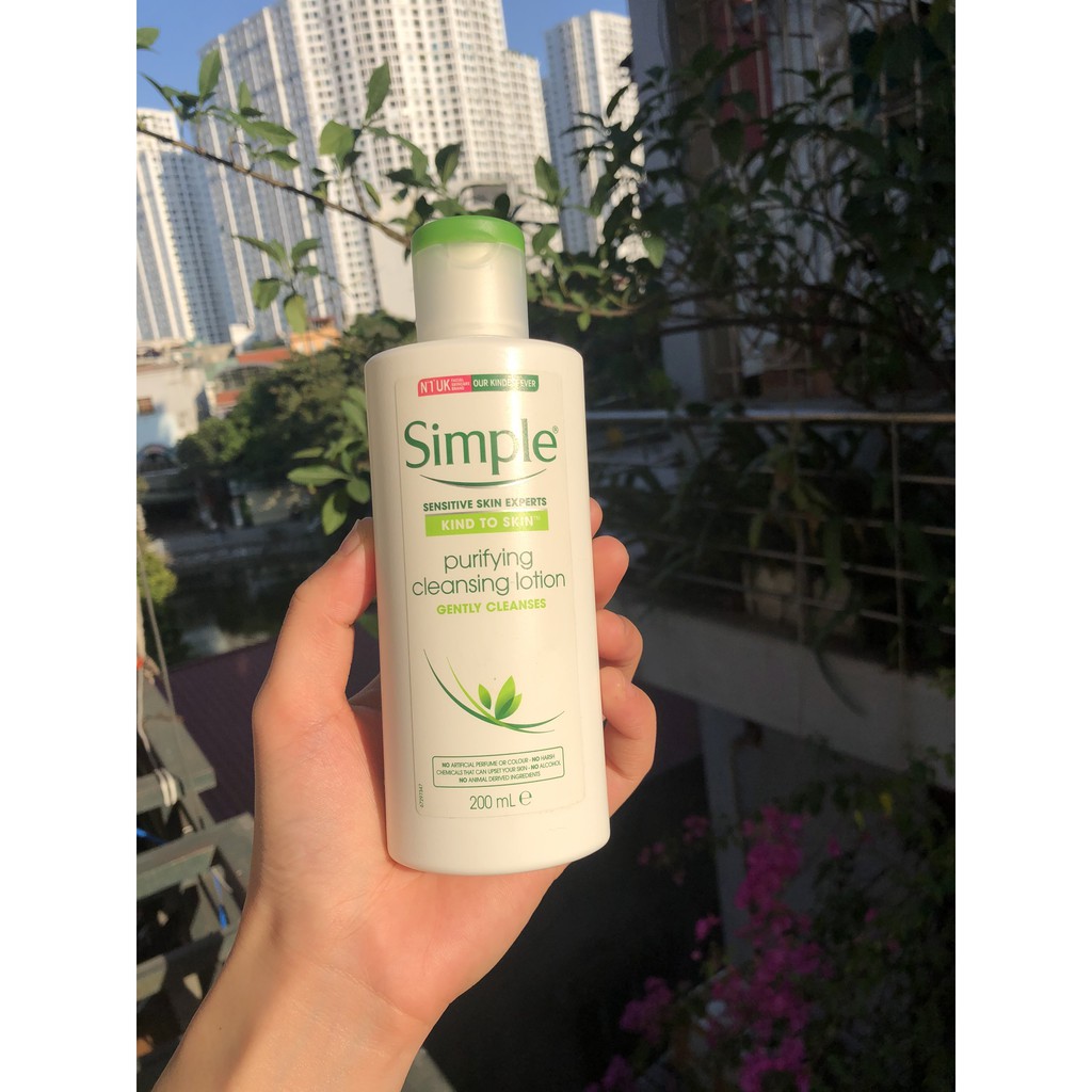 [TOP 1 SHOPEE] Sữa tẩy trang dịu nhẹ Simple Kind To Skin Purifying Cleansing Lotion 200ml (Bill Anh)