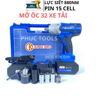 Máy Siết bulong Kingpro Mở ốc xe tải, Pin 15cell