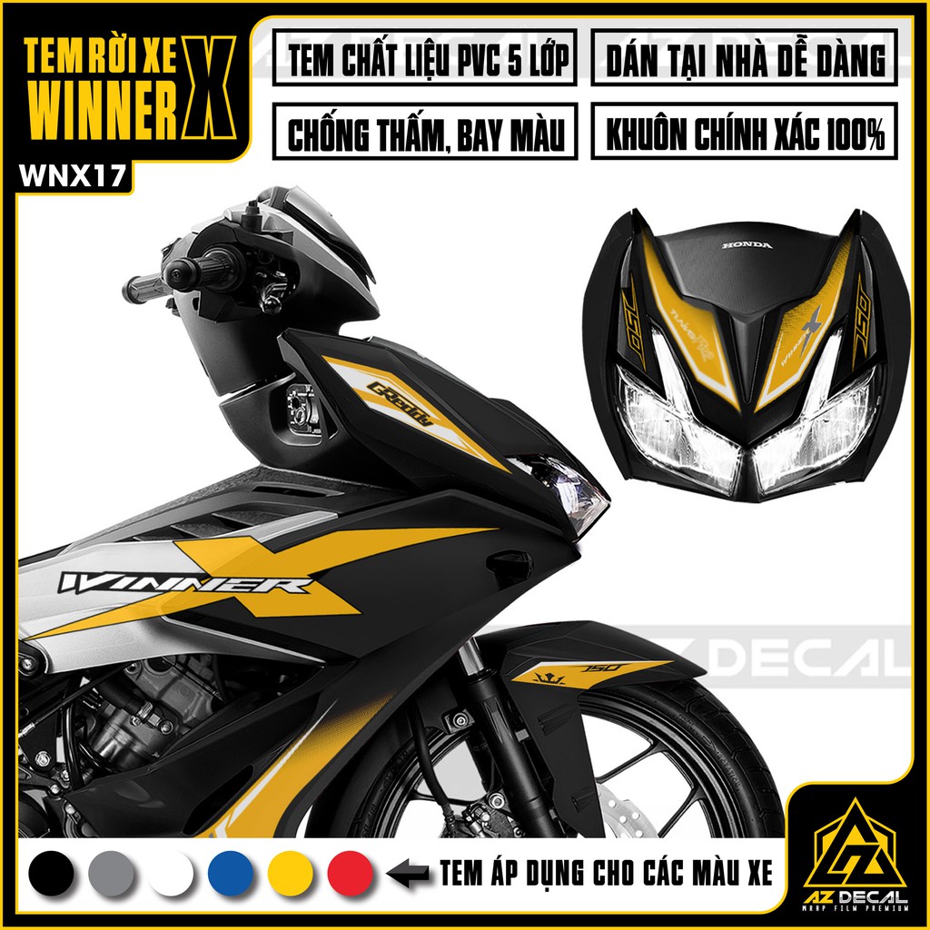 Tem Rời Xe Winner X Mẫu Greddy | WNX17 | Decal Chế Bám Dính Chắc Chắn, Chống Nước, Chống Phai Màu